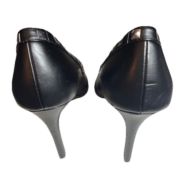 Stiletto Studded 4" Heels 9 Pointed Toe Black Rockstud Christian Siriano Habit - Picture 4 of 13